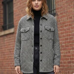 Express Oversized Houndstooth Shacket Size M